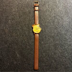 Disney Winnie the Pooh 80th Anniversary Face Watch  Brown Leather Strap